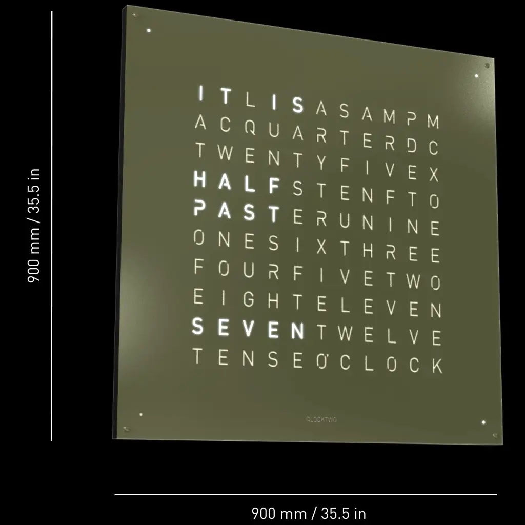 Earth 90 Size, time in words, word clock, wall clock