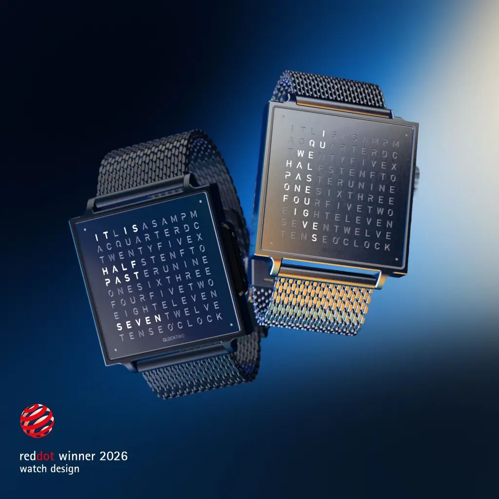 QLOCKTWO W wrist watch, luxury, desigern watch, clock, language, moon phase, time in words