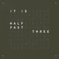 Earth 45 Olive, time in words, word clock, english language