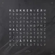 Front view of QLOCKTWO EARTH 45 Creator's Edition Metamorphite word clock natural slate stone front cover