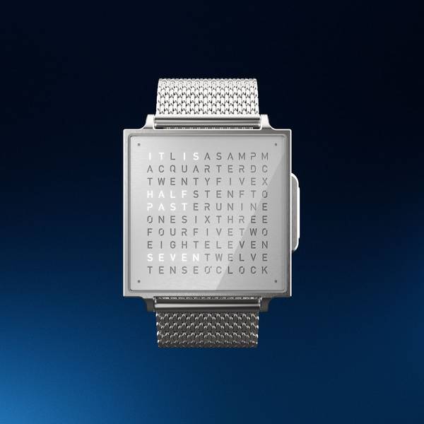 QLOCKTWO W wrist watch, FINE STEEL, word clock, luxury, designer watch