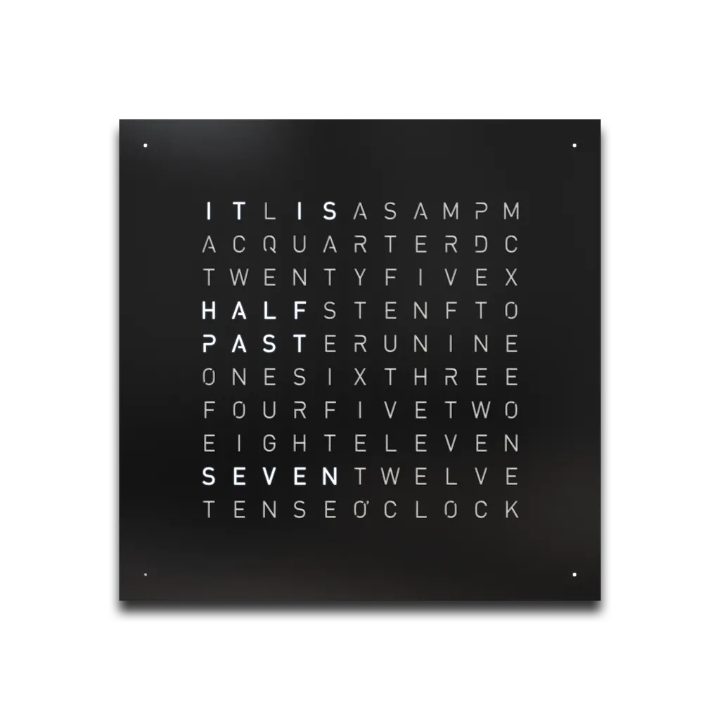 QLOCKTWO EARTH 45 MONOCHROME EDITION BLACK PEPPER