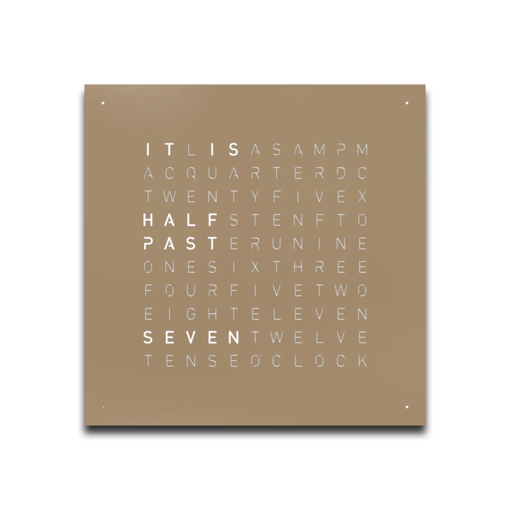 QLOCKTWO EARTH 45 MONOCHROME EDITION HAZELNUT