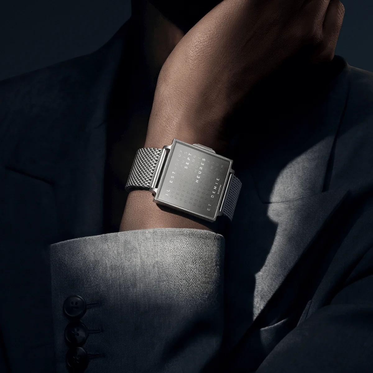 QLOCKTWO W FINE STEEL wrist watch luxury word clock 