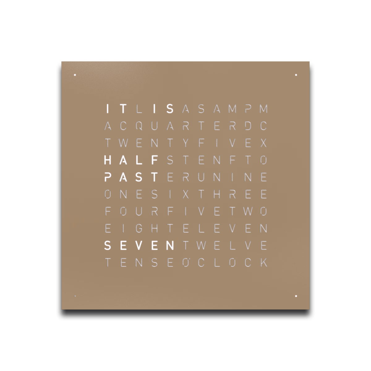 QLOCKTWO EARTH 45 MONOCHROME EDITION HAZELNUT