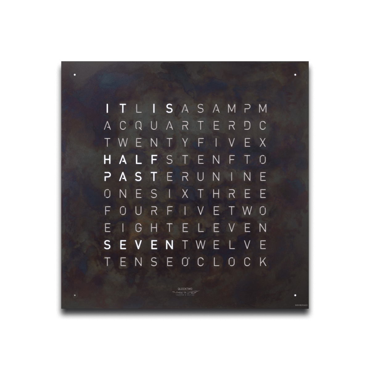Qlocktwo Classic Creators Edition Raw Iron